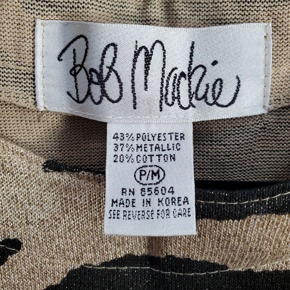 Bob Mackie Vintage tunic style top TIGER  Gold Black Size P/M Designer - Picture 7 of 16